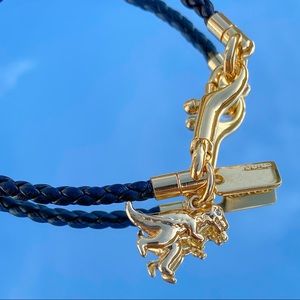 COACH Leather Bracelet with Gold Rexy